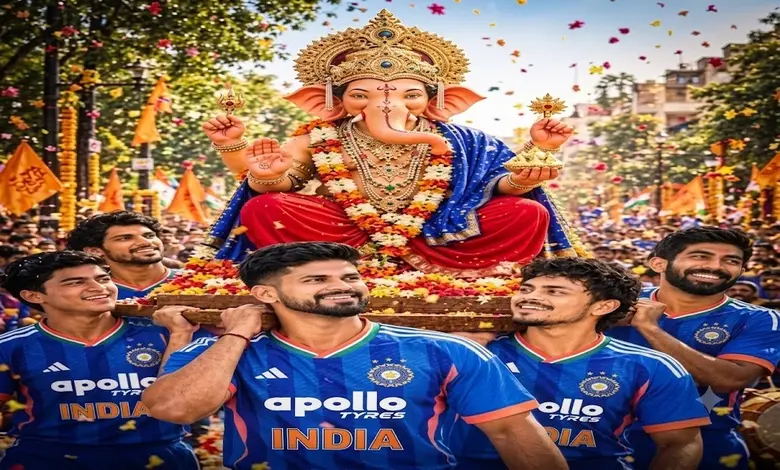 ક્રિકેટરોએ કર્યું ગણપતિ બાપ્પાનું ભવ્ય સ્વાગત