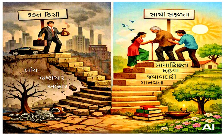 મૂલ્યો વેચીને મેળવેલી સફળતા એ ખરી સફળતા નથી