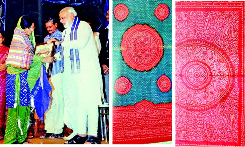 વલો કચ્છ: ﻿ત્રણ મહિનાની મહેનત ને ગજી સિલ્ક પર કંડારાયેલો રાષ્ટ્રીય અવૉર્ડનો અમર ઇતિહાસ
