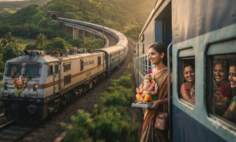 ગણેશોત્સવઃ કોંકણમાં પ્રવાસીઓનો અભૂતપૂર્વ ધસારો, મધ્ય રેલવેની વિશેષ ટ્રેનોમાં 1.17 લાખ ટિકિટોનું બુકિંગ