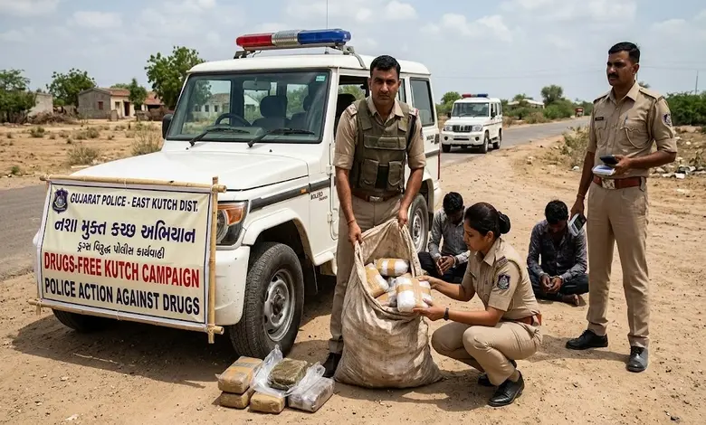 પૂર્વ કચ્છમાં ‘નો ડ્રગ્સ’ ઝુંબેશ હેઠળ પોલીસની સપાટો: ૮ મહિનામાં એનડીપીએસના ૬૨ કેસ, ૧૦૫ આરોપીઓ જેલભેગા