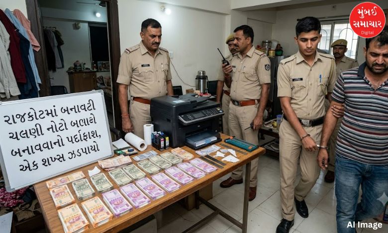 રાજકોટમાં બનાવટી ચલણી નોટો બનાવવાનો પર્દાફાશ, એક શખ્સ ઝડપાયો