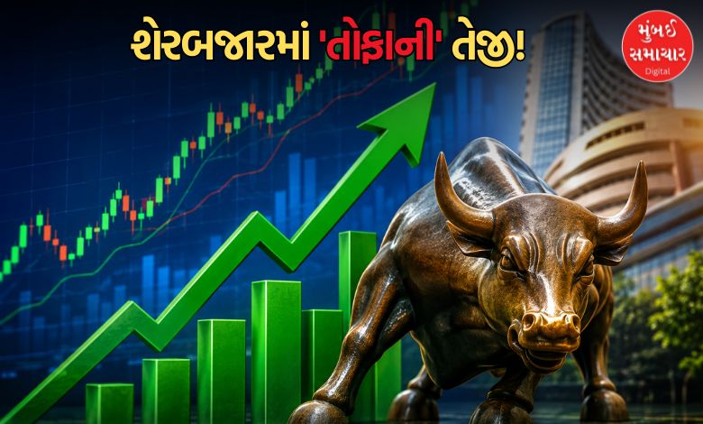 શેરબજારમાં 'તેજીની રમઝટ': સેન્સેક્સમાં ૧,૧૦૯ પોઈન્ટનો 'સ્પ્રિંગ' જેવો ઉછાળો