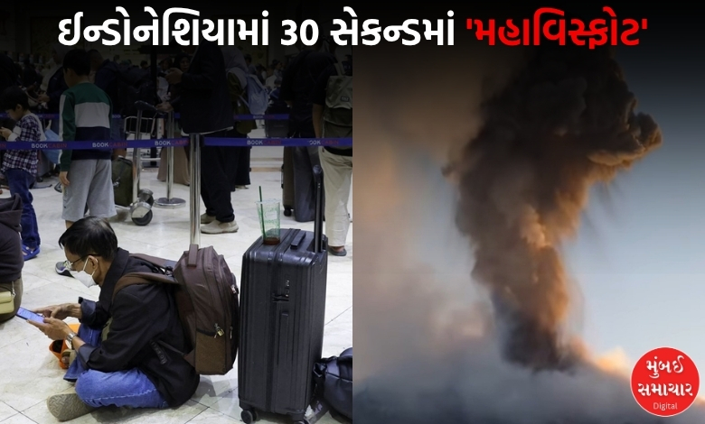 ઈન્ડોનેશિયામાં જ્વાળામુખી ફાટતા 6 એરપોર્ટ બંધ, 300થી વધુ ફ્લાઈટ્સ રદ્દ, હજારો પ્રવાસીઓ અટવાયા