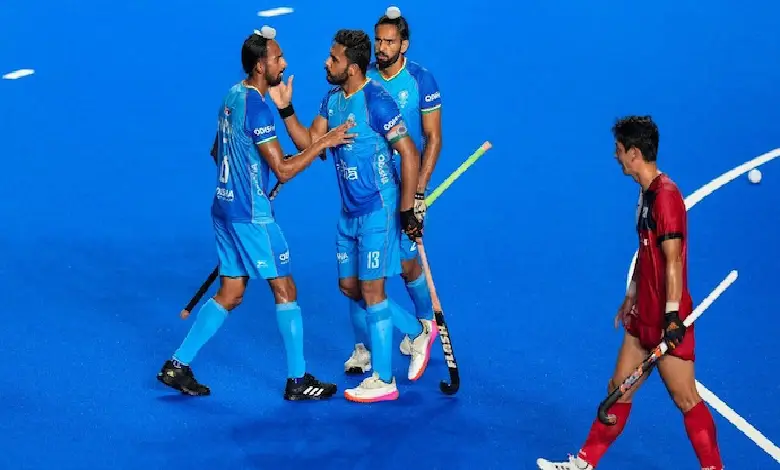 Indian men's hockey team captain Harmanpreet Singh scores four goals in a 16-1 win over Singapore at the 2023 Asian Games