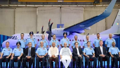 Spanish envoy Jose Maria Ridao attends the induction ceremony of the first C-295 military transport aircraft into the Indian Air Force at the Hindan Air Force Station on September 25, 2023