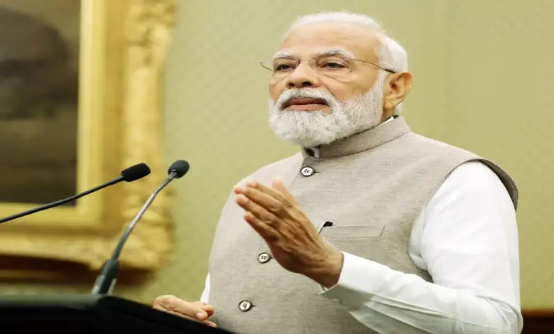 PM Modi addressing the Lok Sabha