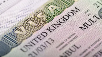 A student holding a UK student visa