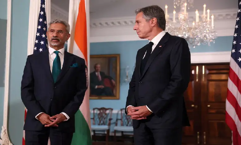 US Secretary of State Antony Blinken speaks to Indian Foreign Minister S. Jaishankar