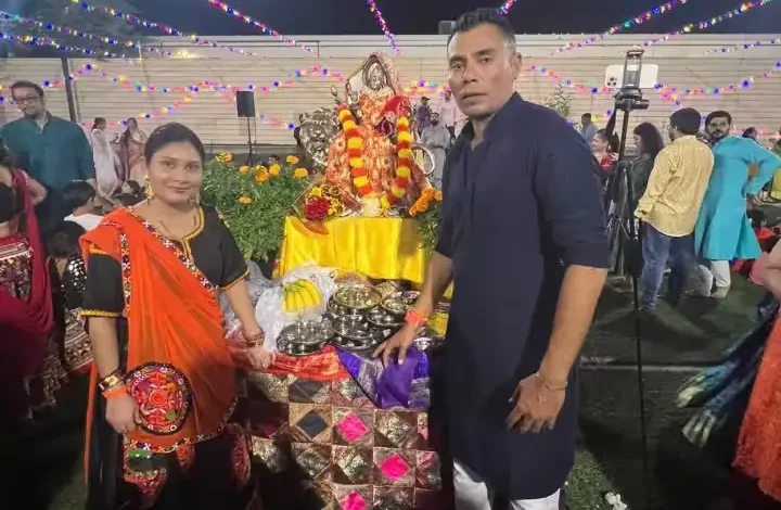 Danish Kaneria celebrating Navratri