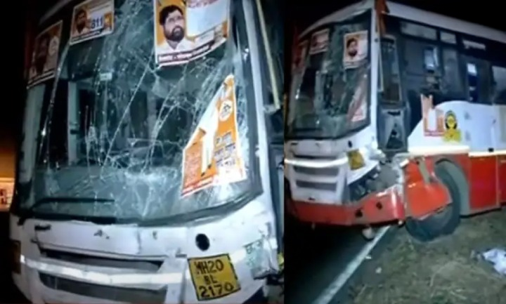 A bus accident involving Shiv Sainiks returning from a Dussehra meeting. At least 10 people were killed and several others were injured in the accident_cleanup