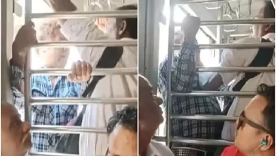A video of a nasty fight in a Mumbai local train has gone viral