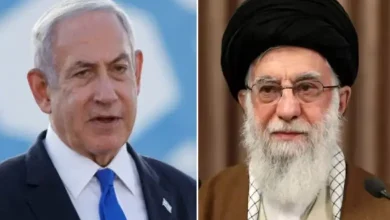 Ayatollah Ali Khamenei and Benjamin Netanyahu discussing Middle East tensions