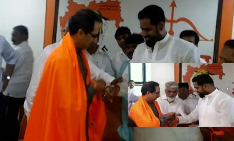 Dada Bhuse and Uddhav Thackeray with Lalit Patil