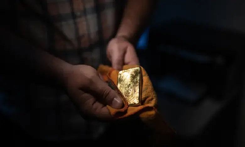Gold bars representing the surge in value due to safe-haven demand following the Gaza hospital strike