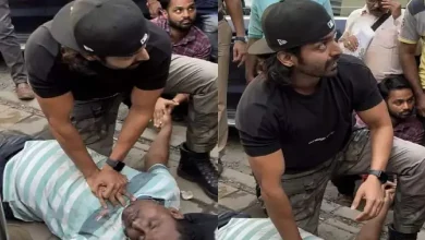 Gurmeet Choudhary giving CPR to a man who collapsed on the streets