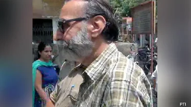 Moninder Singh Pandher, one of the accused in the Nithari serial killings case, walks out of jail after being acquitted by the Allahabad High Court