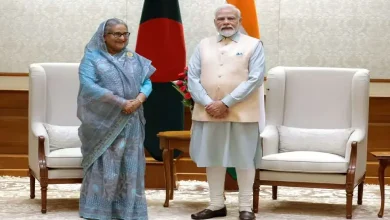 Prime Minister Narendra Modi and Bangladesh Prime Minister Sheikh Hasina virtually inaugurating two railway projects and a power plant on November 1, 2023