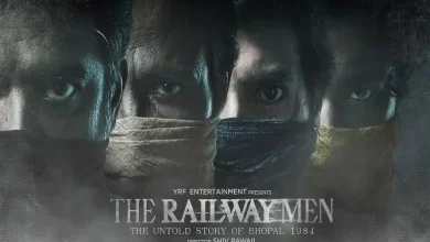The Railway Men teaser poster, featuring R. Madhavan, Kay Kay Menon, Divyenndu, and Babil Khan