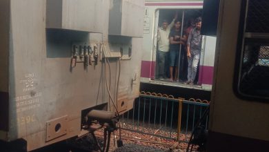 Two coaches of a local train have split apart in Mumbai, India.