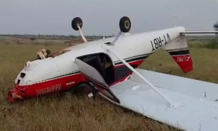 A training aircraft crashed near a village in Pune, injuring two people. This is the second such incident in the past four days