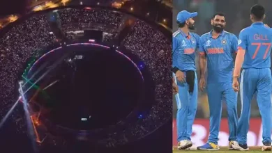 Indian cricket fans singing Vande Mataram after India's victory over England in the ICC Cricket World Cup 2023