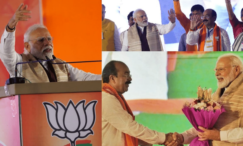 PM Modi addresses a public meeting in Chhattisgarh.