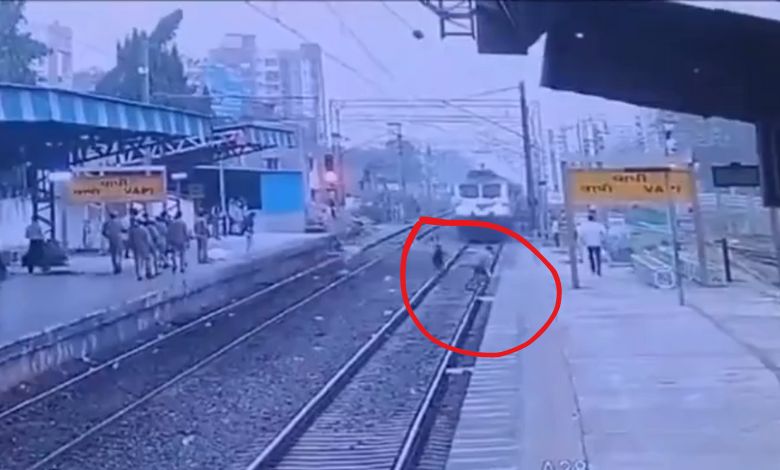 Old man rescued from train tracks