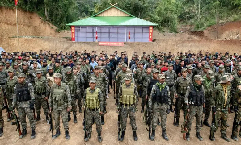 On November 29, 2023, Union Home Minister Amit Shah shared a video clip and photographs of the cadres of the United National Liberation Front, queueing to surrender their weapons in an open field