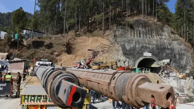 The vertical drilling machine at the Silkyara-Barkot tunnel in Uttarakhand