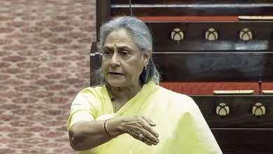 Jaya Bachchan expressing anger during Parliament session over MP suspension