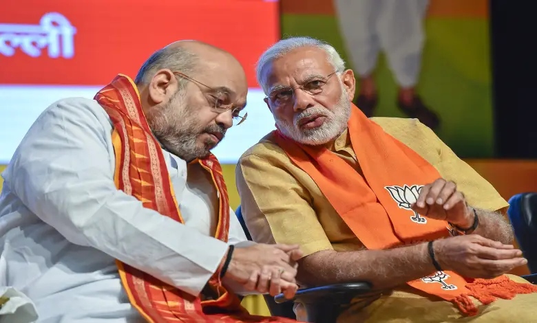 A file image of BJP President Amit Shah with Prime Minister Narendra Modi