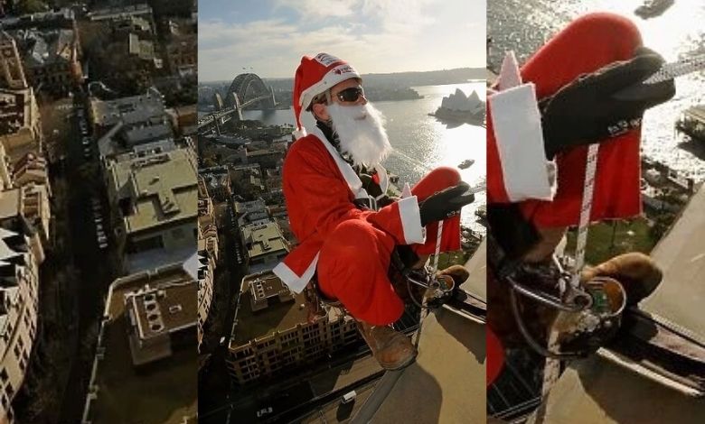 Santa fell 250 feet to his death