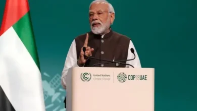 India Prime Minister Narendra Modi speaks during a plenary session at the COP28 UN Climate Summit