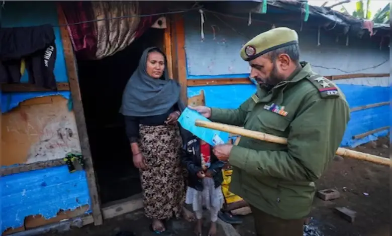Jammu and Kashmir Police Seizing Items in Operation Against Rohingya Muslims
