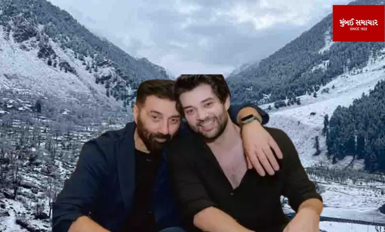 What is Sunny Deol doing in the bitter cold?
