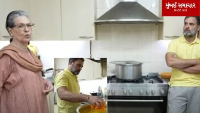 What is Rahul Gandhi doing in the kitchen with Sonia Gandhi?