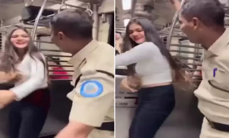 The girl danced in the local train, the constable also danced