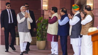 Prime Minister Narendra Modi receiving a standing ovation from Parliamentarians during the Winter Session of Parliament.