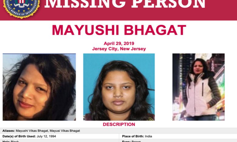 Photo of a missing person poster for an Indian student.