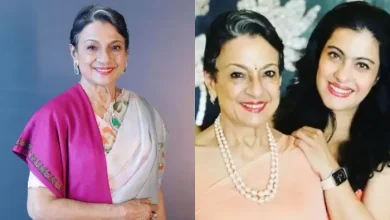Veteran actress Tanuja smiles as she leaves the hospital after her health improves, bringing relief to her fans and daughter Kajol.