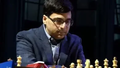 "Vishwanath Anand with a chessboard on his birthday"