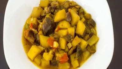 Aloo baingan is a popular food in Indian cuisine