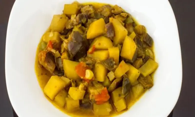 Aloo baingan is a popular food in Indian cuisine