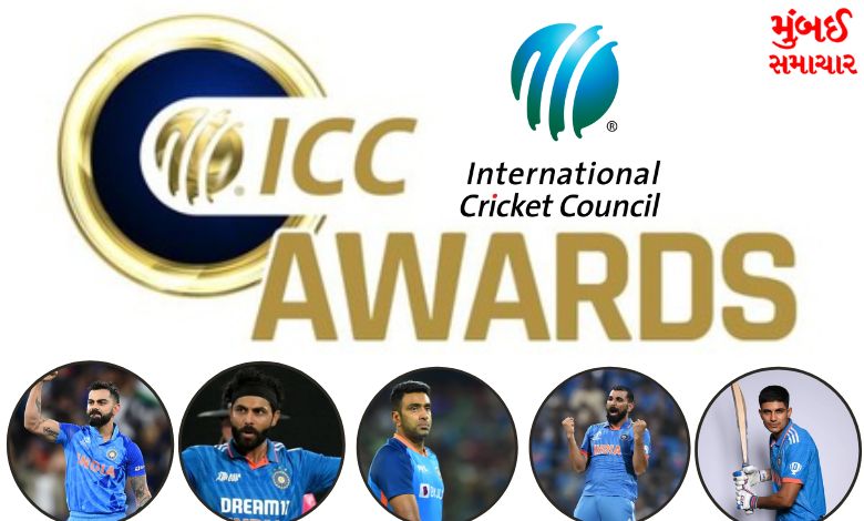 Which two Indian players are also named among the contenders for the ICC award?