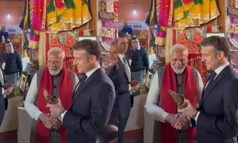 PM Modi presents Ram Mandir model to French President