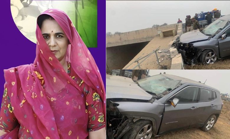 Veteran Congress leader of Rajasthan's car collided with an accident, his wife died on the spot
