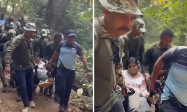 Salam Mumbai Police: The woman who went for trekking was rescued by the police, the video went viral