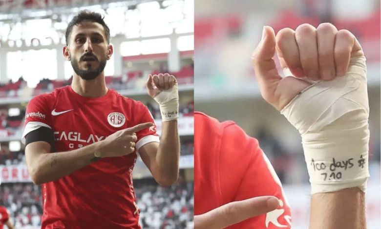 If an Israeli footballer wrote something like that on his hand, the police stopped him