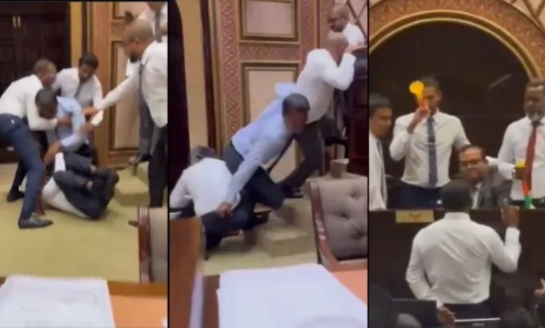 Blows in the Parliament of the Maldives! The proceedings of the house were halted by